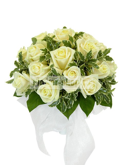 Букет невесты круглый из роз №63