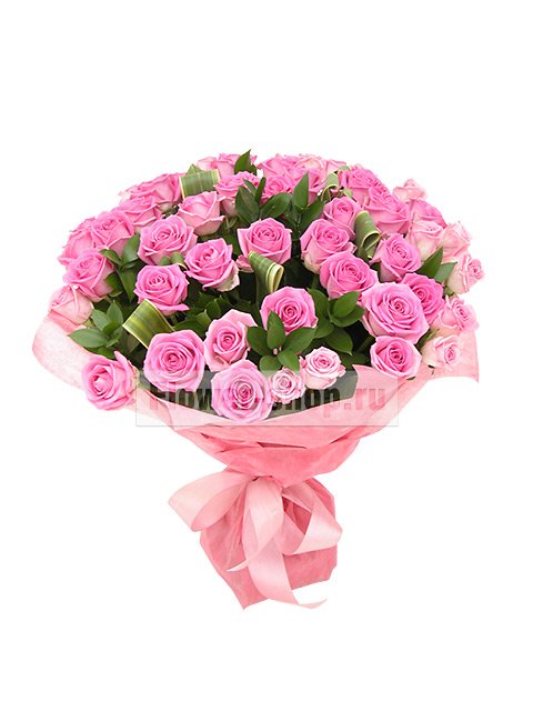 Букет из розовых роз «Амур»