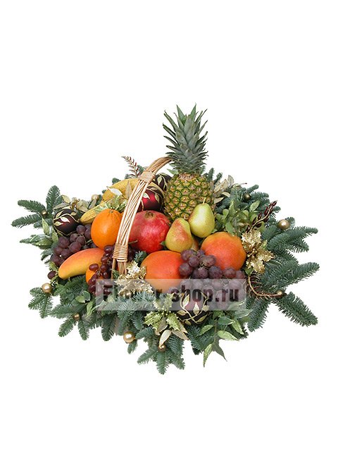 Новогодняя корзина с фруктами «Праздничный банкет»