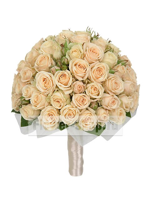 Букет невесты круглый из роз №76