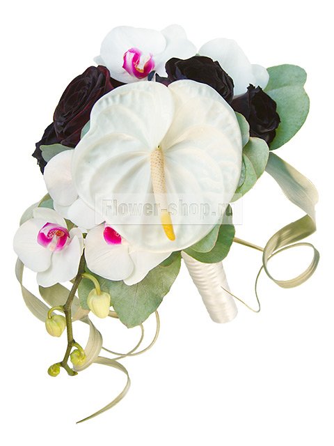 Букет невесты из роз и орхидей «Миледи»