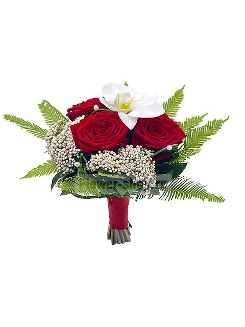 Букет невесты из роз и орхидеи Лайт №14