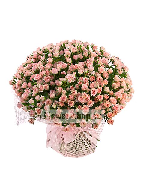 Букет из нежно-розовых кустовых роз «Диана» - купить по цене 10790 руб. с  бесплатной доставкой в Москве