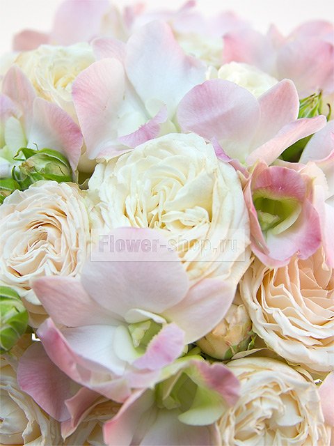 Букет невесты открытый из роз и орхидей №84