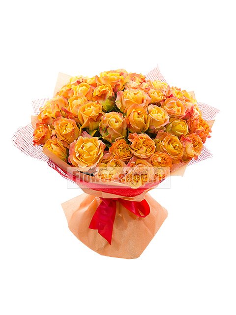 Букет из рыжих роз «Золотая амброзия»