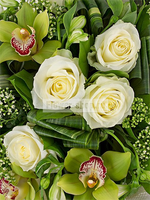 Букет из роз и орхидей «Фьюжн»