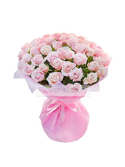 Букет из розовых роз «Невесомость»
