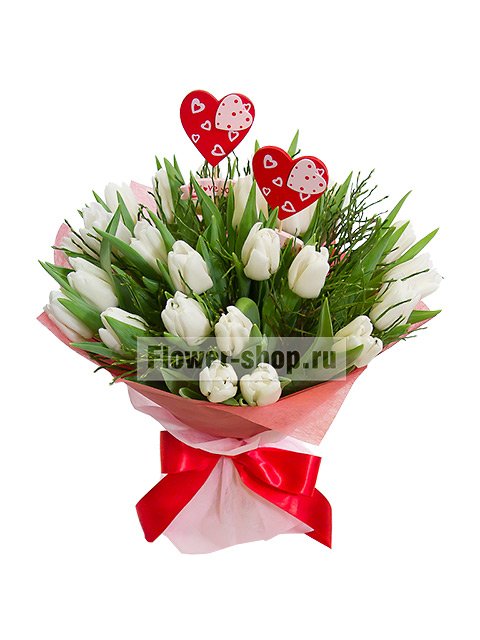 Букет из тюльпанов «День влюбленных»