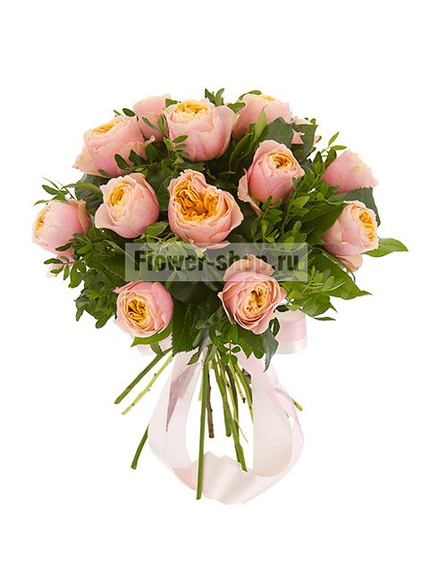 Букет из пионовидных роз «Персиковый джем»