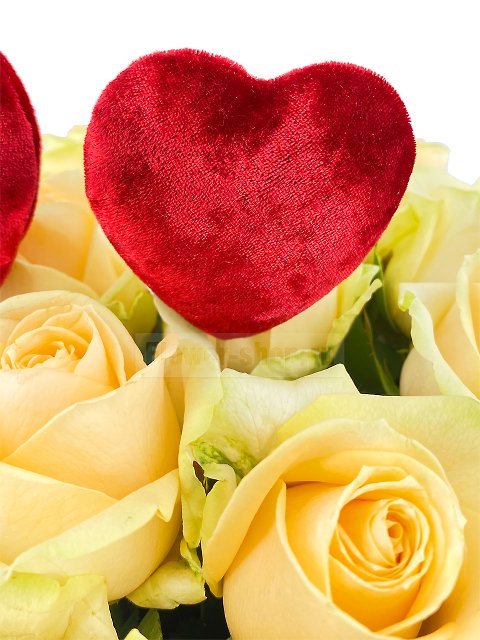 Букет из персиковых роз «Азбука любви»