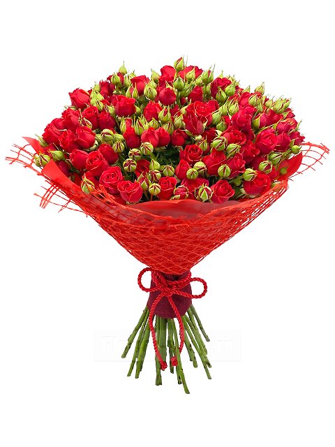 Букет из красных кустовых роз «Дела сердечные»