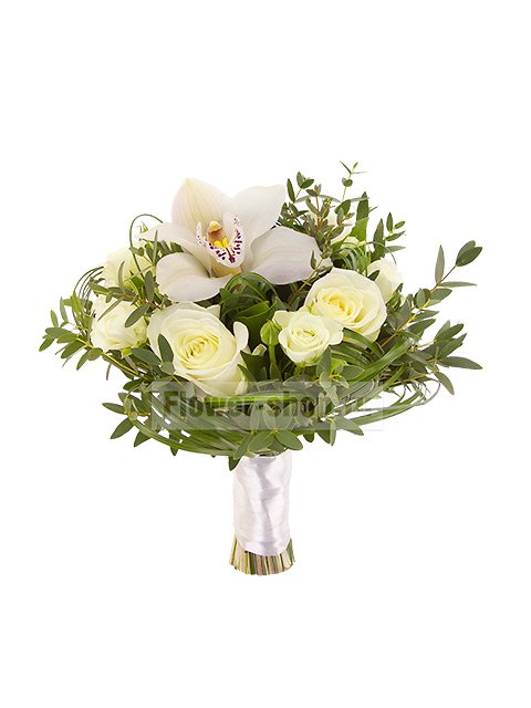 Букет невесты дублер №7 из белых роз
