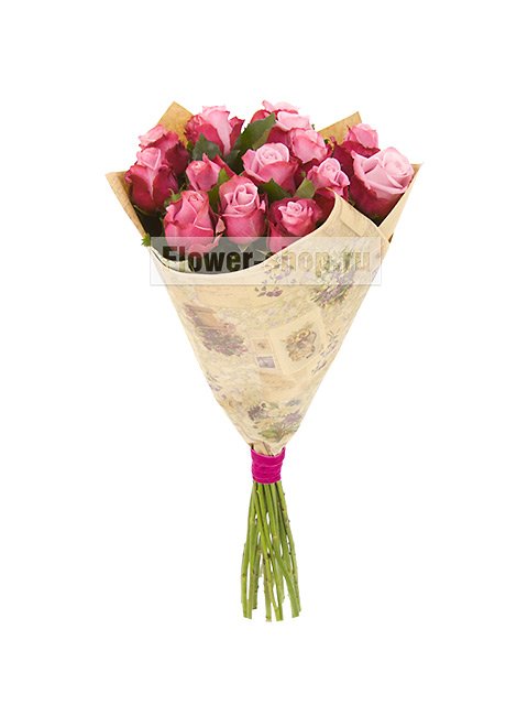 Букет из малиново-розовых роз