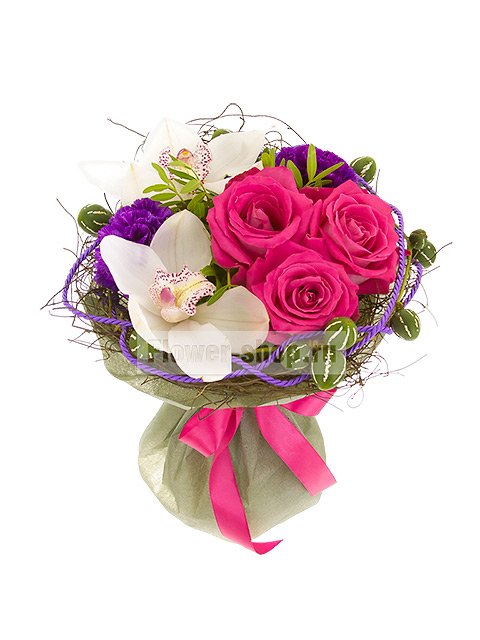 Букет из роз и орхидей «Диковинка»