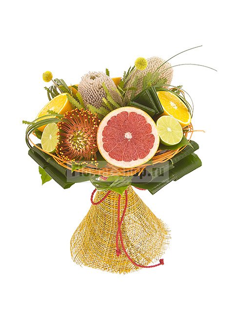 Букет из экзотических цветов и фруктов «Луанда»