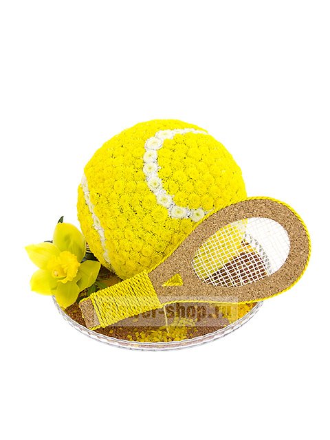 Цветочная композиция из хризантем «Большой теннис»
