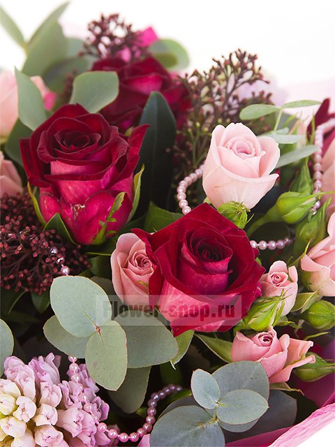 Букет из роз и гиацинтов «Танюша»