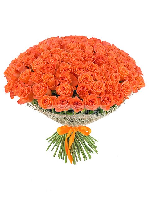Букет из 101 оранжевой розы