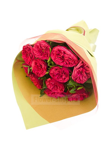 Букет из 11 садовых роз Ред Пиано
