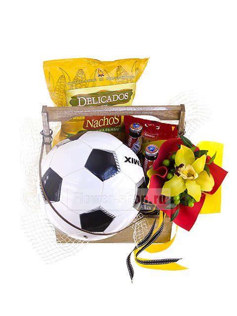 Композиция с футбольным мячом и орхидеей  «Чемпионат»