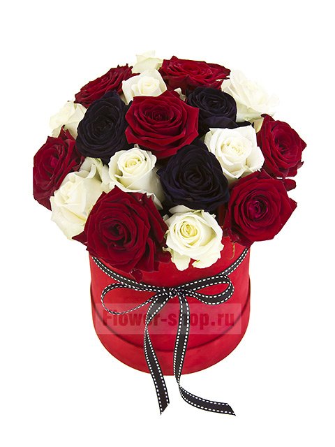 Букет из роз в шляпной коробке «Любовный приворот»