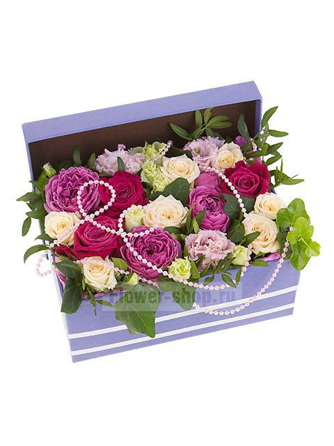 Композиция в коробке из роз «Цветочная шкатулка»