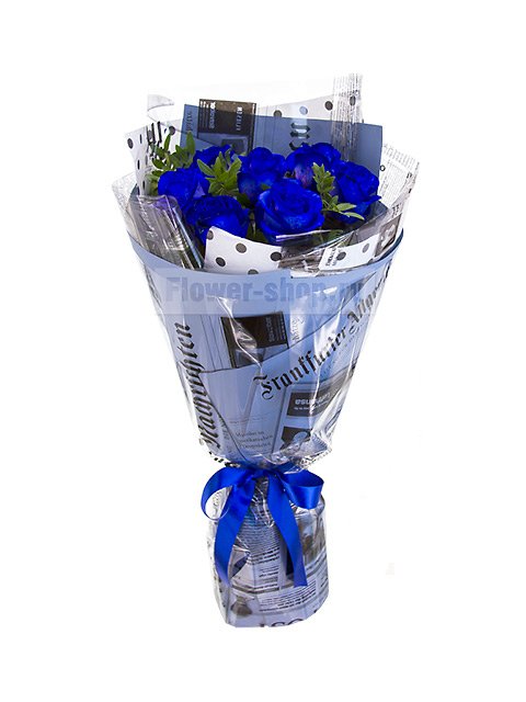 Букет из синих роз «Шпинель»
