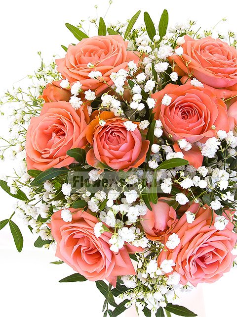 Букет невесты из кустовых роз открытый №202
