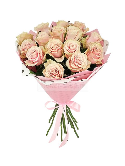 Букет из 15 розовых эквадорских роз Премиум