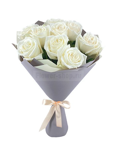Букет из 9 белых эквадорских роз