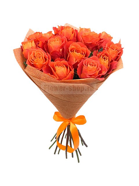 Букет из 15 рыжих эквадорских роз