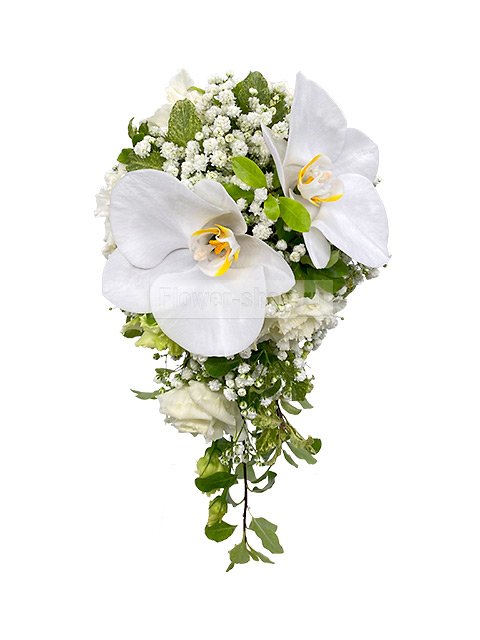 Букет невесты каскадный из орхидей №42