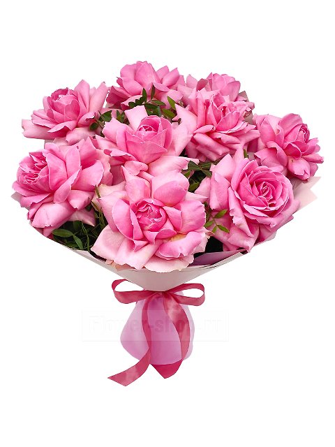 Букет из пушистых роз «Розовая пастель»
