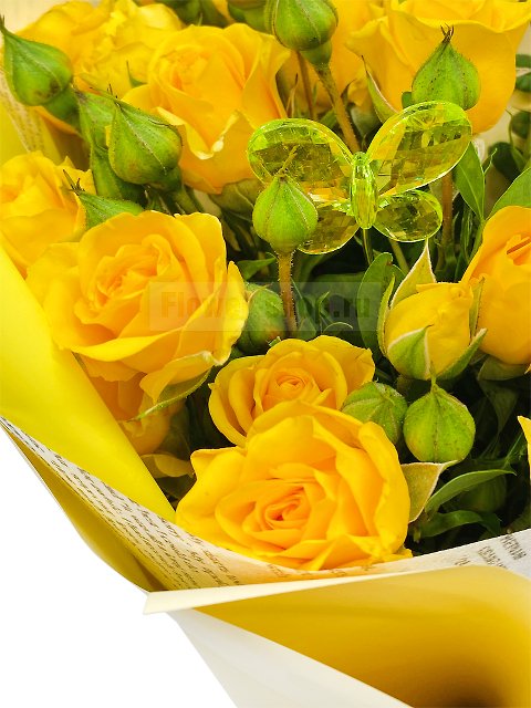 Букет из кустовых роз «Желтые мелодии»