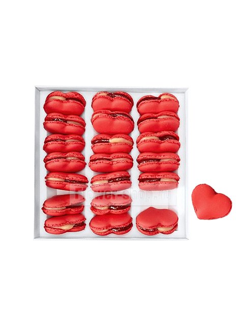 Печенье Mon Bon «Макарони Сердечки красные» 21 штука