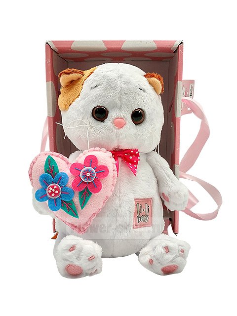 Мягкая игрушка «Кошечка Лили с сердечком» - купить с доставкой в Москве